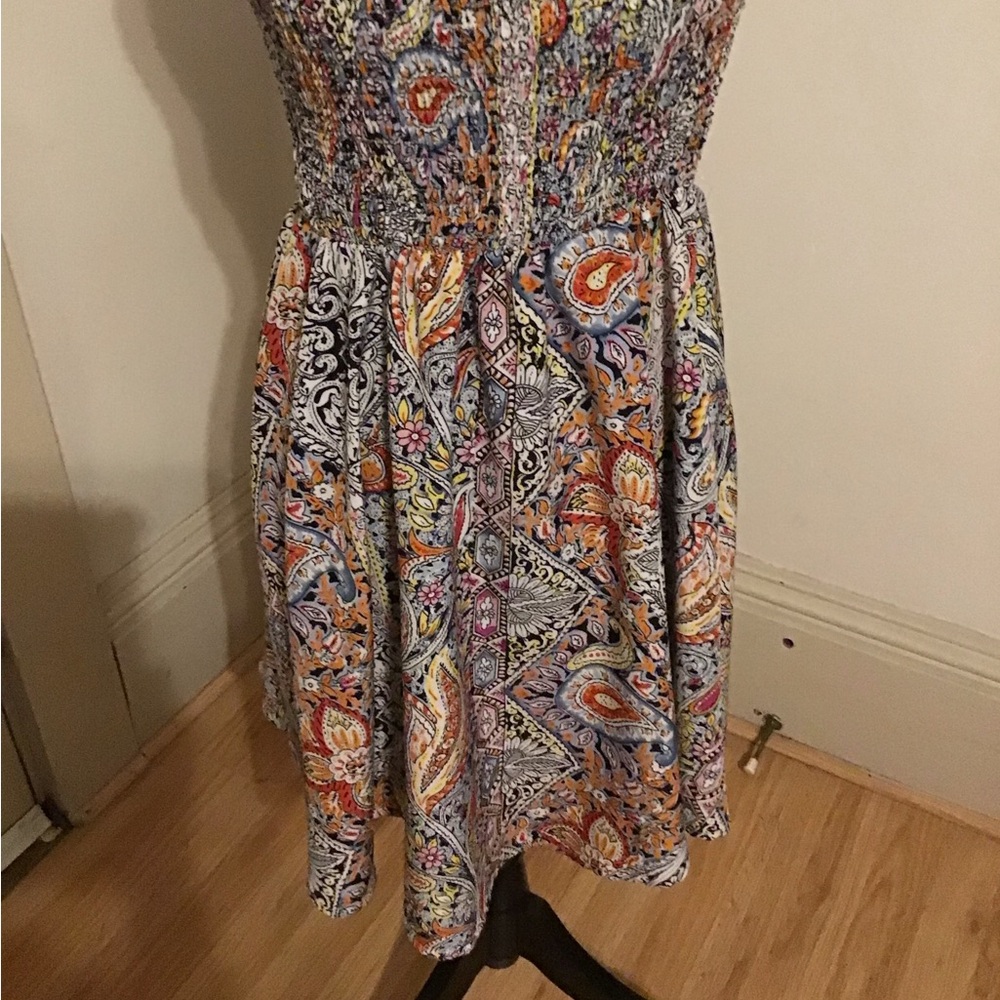 Pink and Blue Strapless Sundress for Cocktail Occasions - Picture 4 of 6